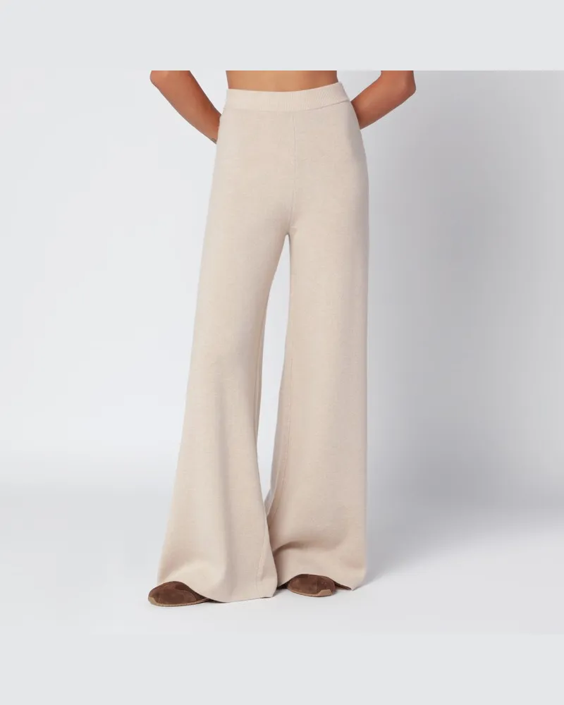 Max Mara Beige Hose aus Woll-Kaschmir-Garn Beige
