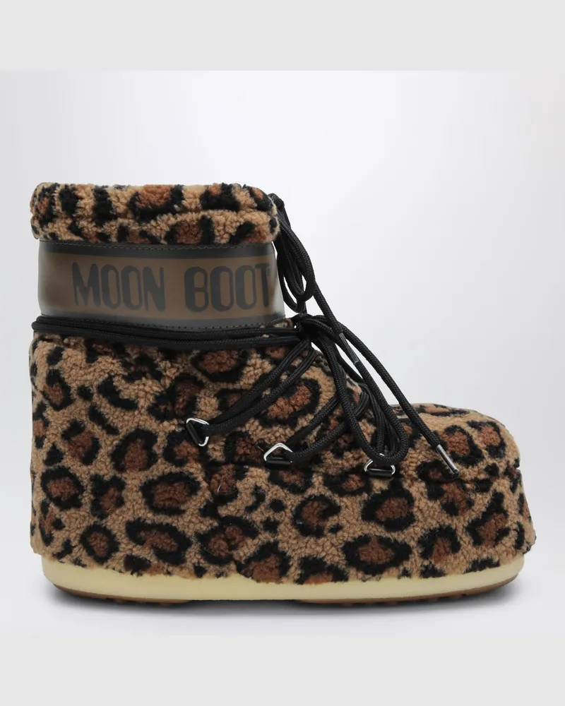 Moon Boot Icon Low Fleece Leopard Stiefel Brown