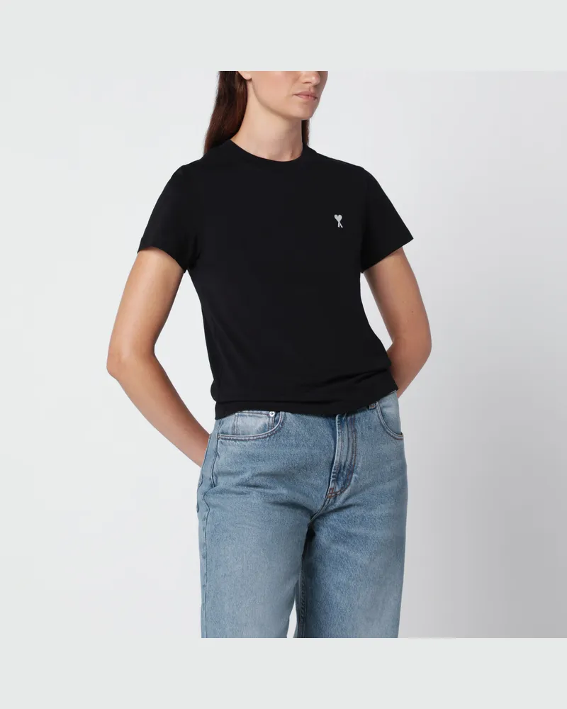 AMI Paris Schwarzes Ami De Coeur T-Shirt Black