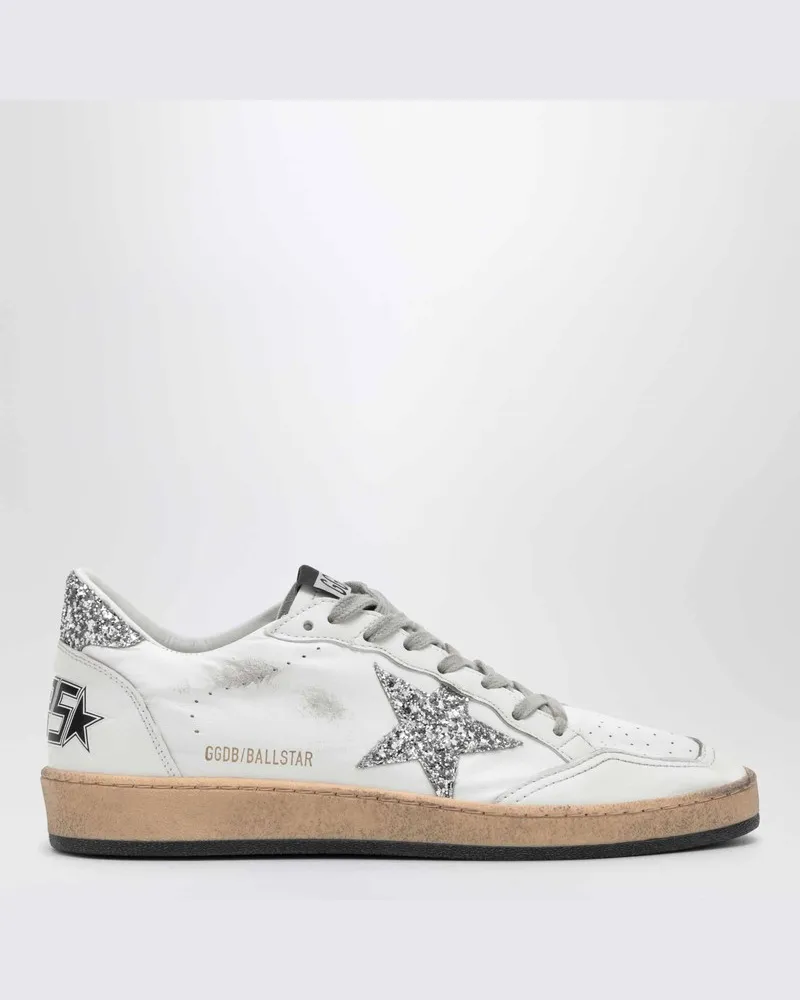 Golden Goose Turnschuh Ball Star weiß/silber Weiß