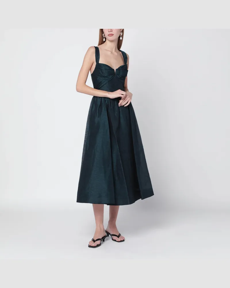 Zimmermann Rebellion drapiertes Midi-Kleid Green