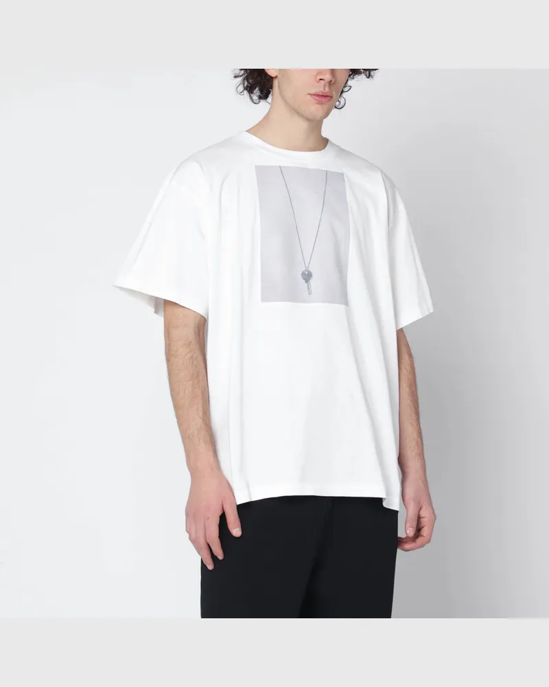 Maison Margiela Weißes T-Shirt mit Schlüssel-Print White