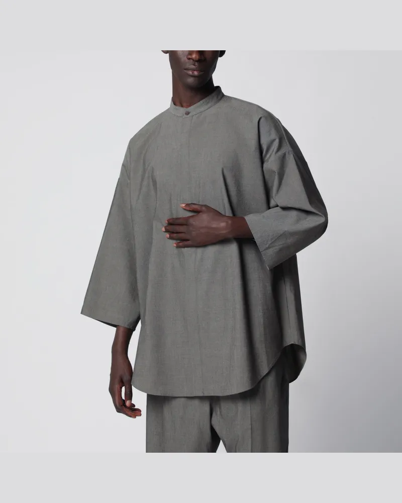 Fear of God Relaxed-Fit Mandarin-Hemd aus Wollmischung Grey