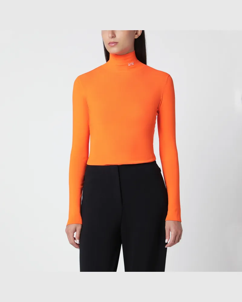 Loewe Orangefarbenes Rollkragenoberteil aus Viskosemischung Orange
