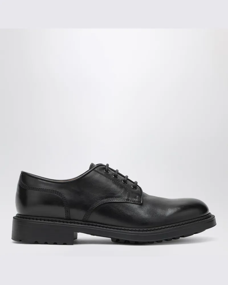 Doucal´s Schwarze Derby-Schnürschuhe aus Leder Schwarz