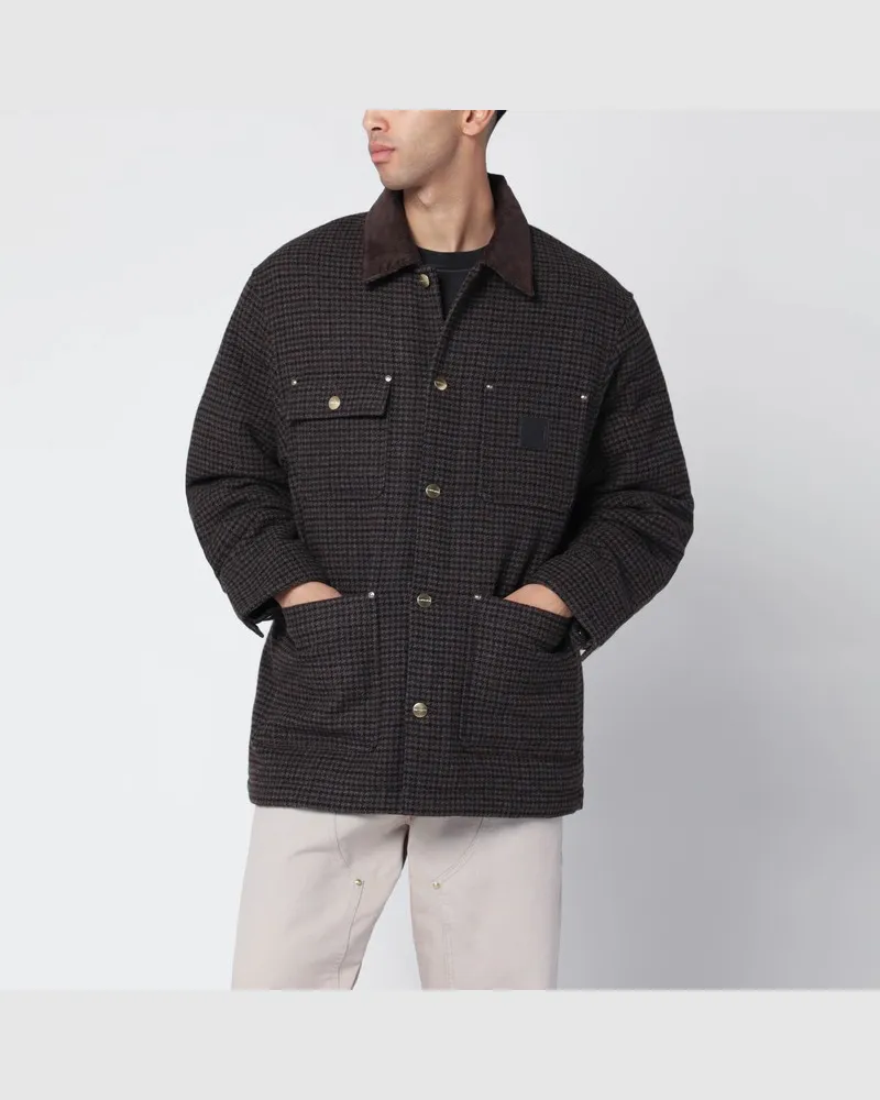 Carhartt WIP Lowis Chore Coat Lowis Houndstooth/Vitola Heather Braun