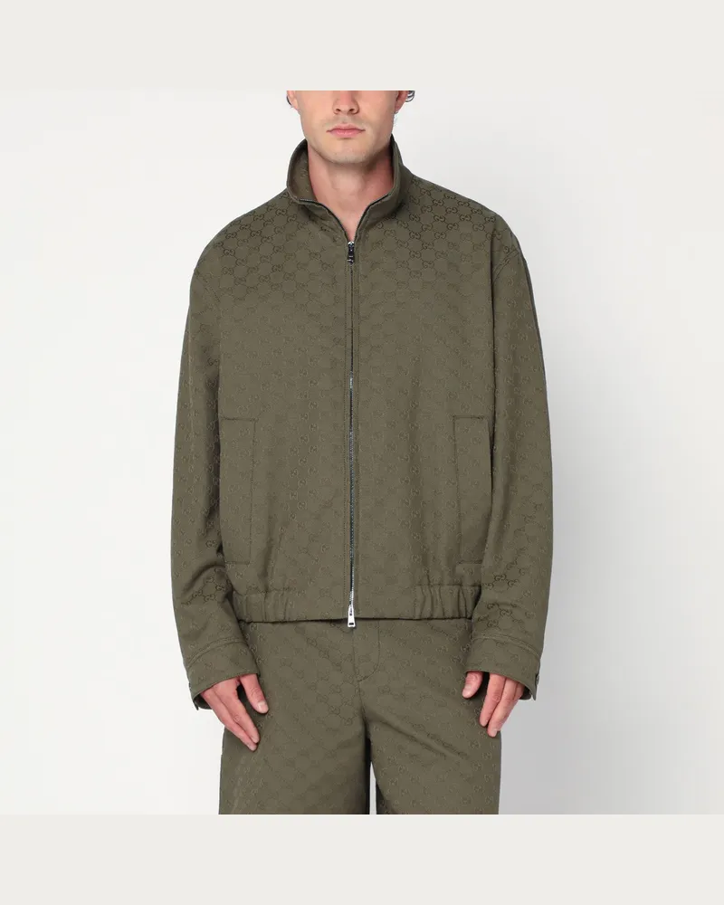 Gucci Grüner Waldbomber aus GG-Stoff Green