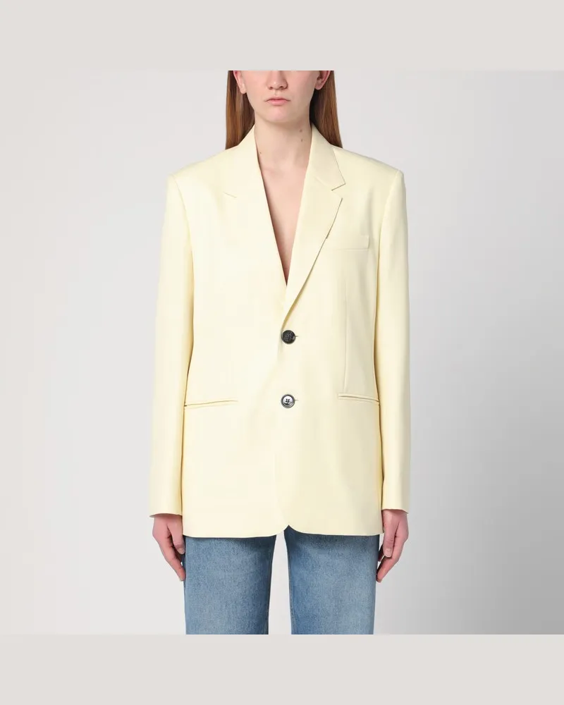 AMI Paris Butterfarbene Jacke aus Wolle Beige