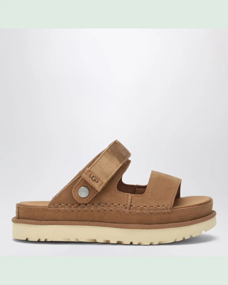 UGG Goldenstar Glide Sandalen aus Wildleder Chestnut Brown