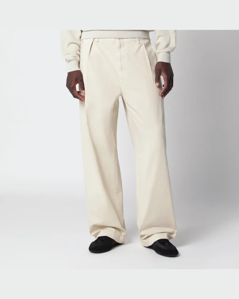 Prada Sandfarbene Baumwollhose Beige
