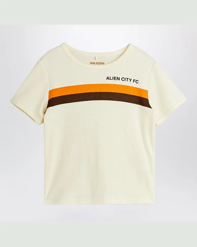 Mini Rodini Weißes Alien City FC 8 T-Shirt White
