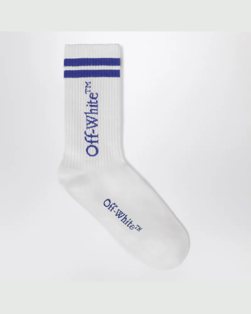 OFF-WHITE Weiße Socken mit blauem Logo White