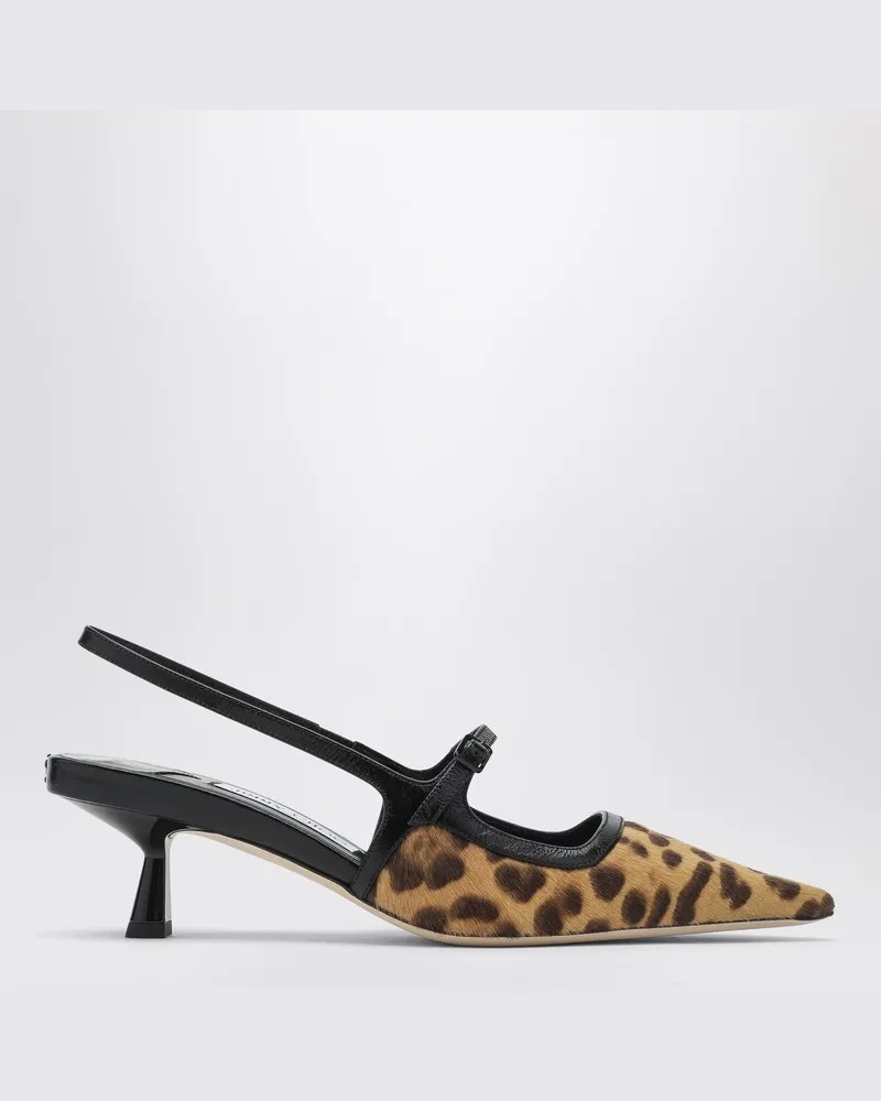 Jimmy Choo Didi 45 Slingback aus Ponyfell mit Leopardenmuster Eindruck