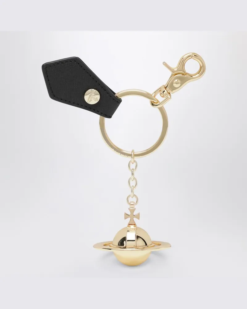Vivienne Westwood Goldfarbener 3D-Schlüsselanhänger in Kugelform Weiß