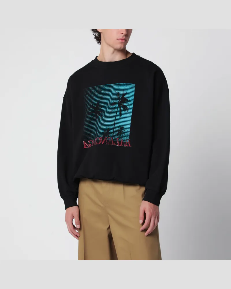 Balenciaga Schwarzes Sweatshirt mit Logo-Print Black