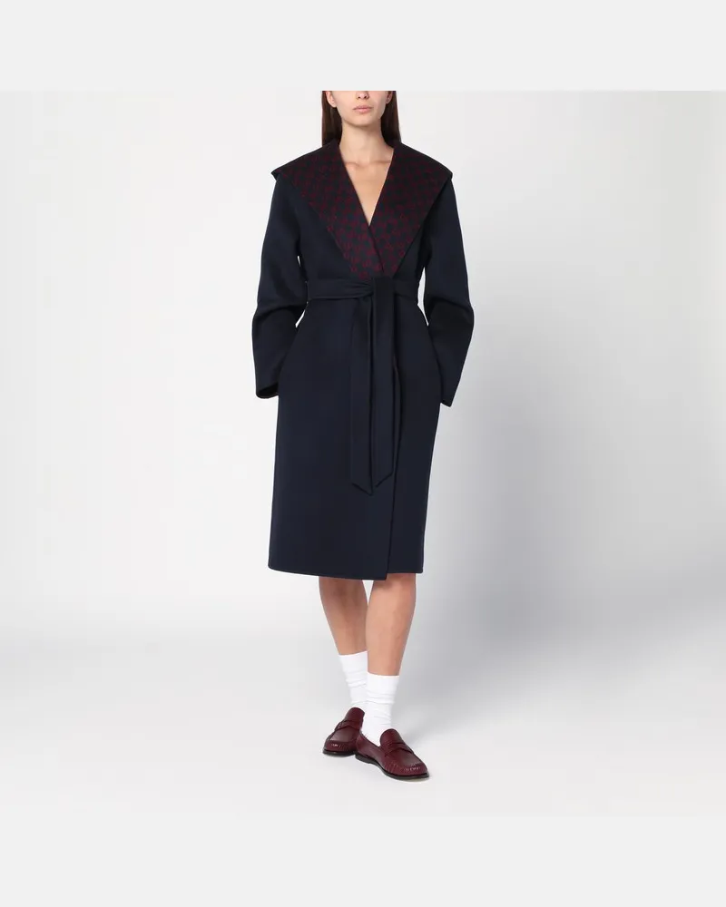 Gucci Wendbarer blau/roter Mantel mit GG-Muster Blau