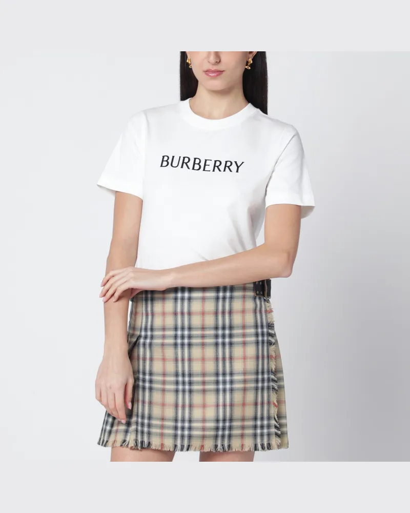 Burberry Weißes T-Shirt mit Logo-Print White