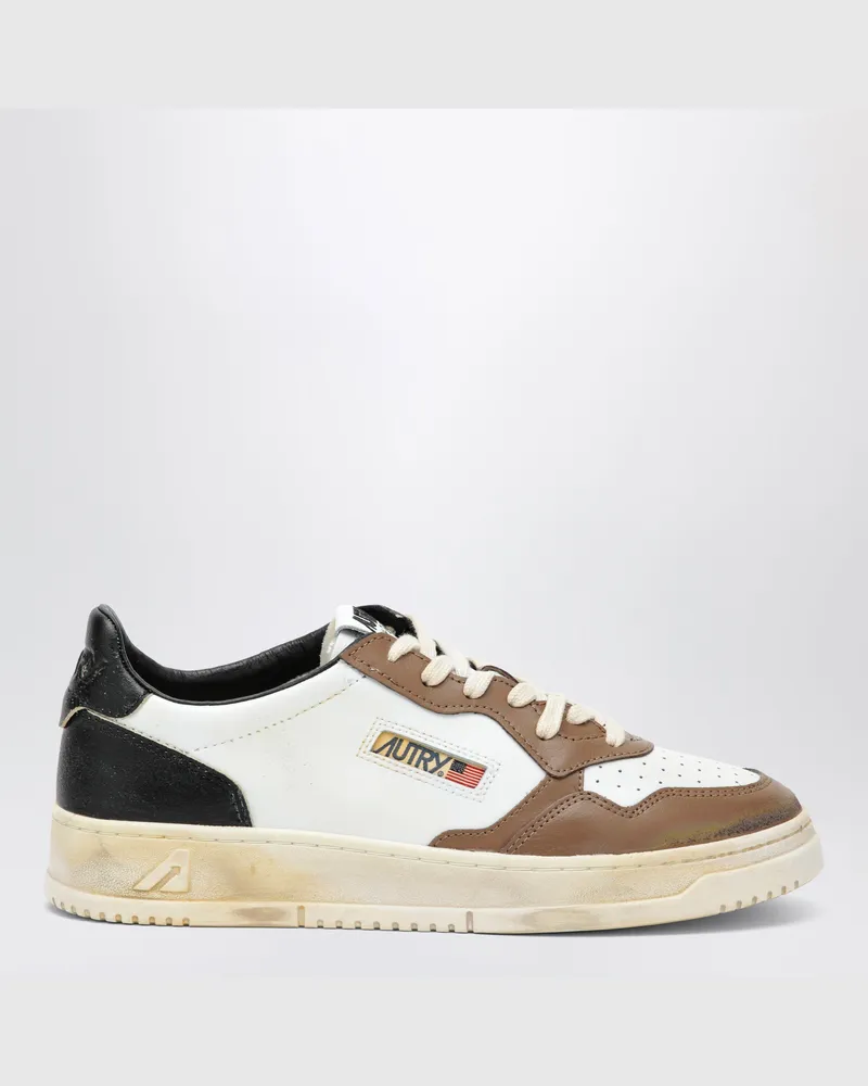AUTRY Medalist Low Super Vintage Sneaker in Schwarz/Weiß/Braun Black