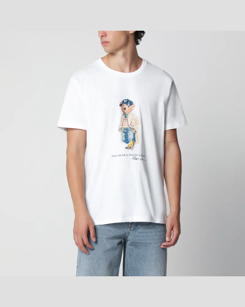 Ralph Lauren Weißes Polo Bear Custom Slim-Fit T-Shirt White