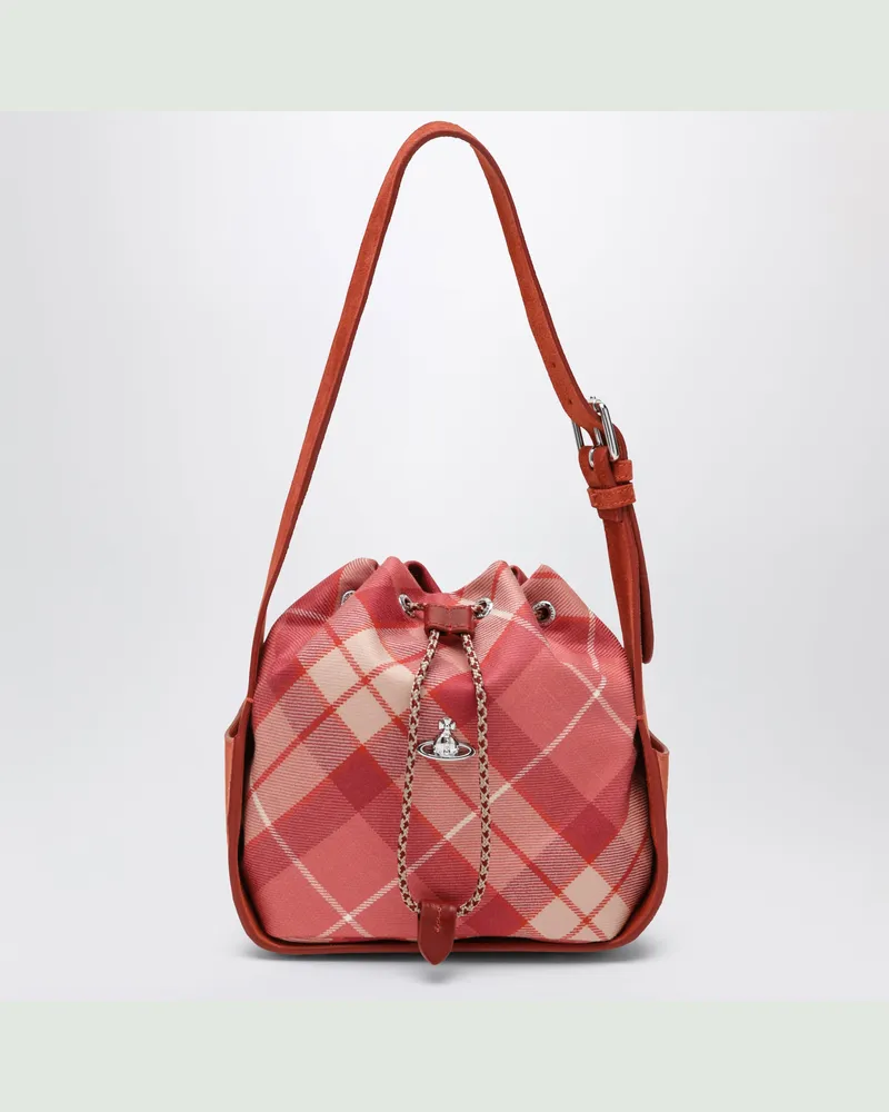 Vivienne Westwood Rosafarbene Schultertasche mit Schottenmuster Pink