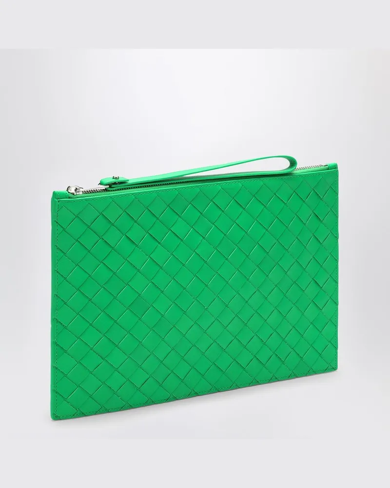 Bottega Veneta Grüne Parakeet Mappe mit Flechtmuster Grün