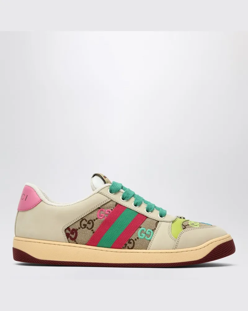 Gucci Screener-Trainer in GG-Stoff und mehrfarbigen Details Mehrfarbig