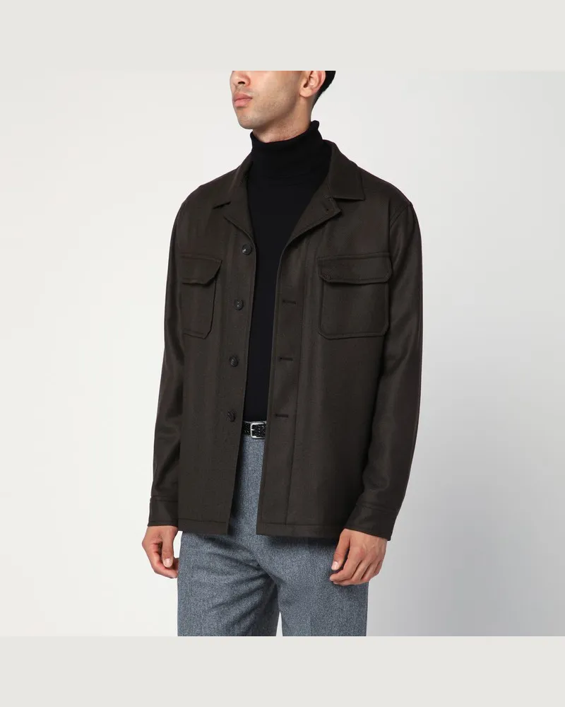 Tagliatore Braune Jacke aus Wolle Braun