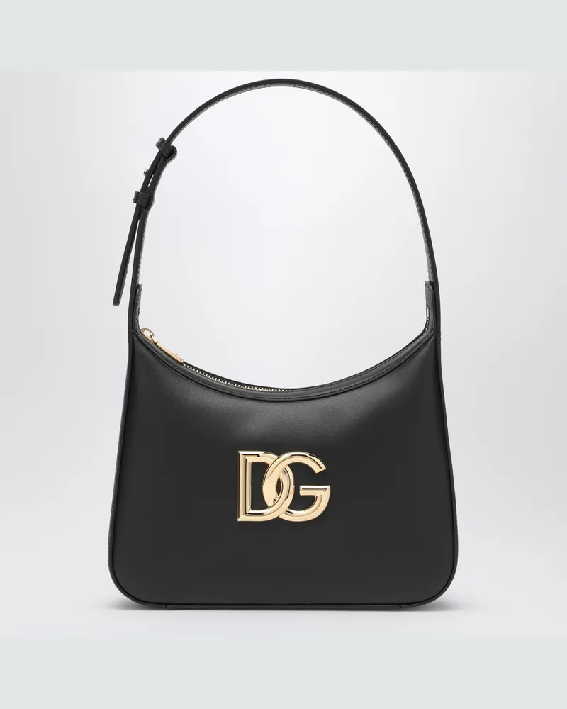 Dolce & Gabbana Schwarze Schultertasche 3.5 aus Leder Black