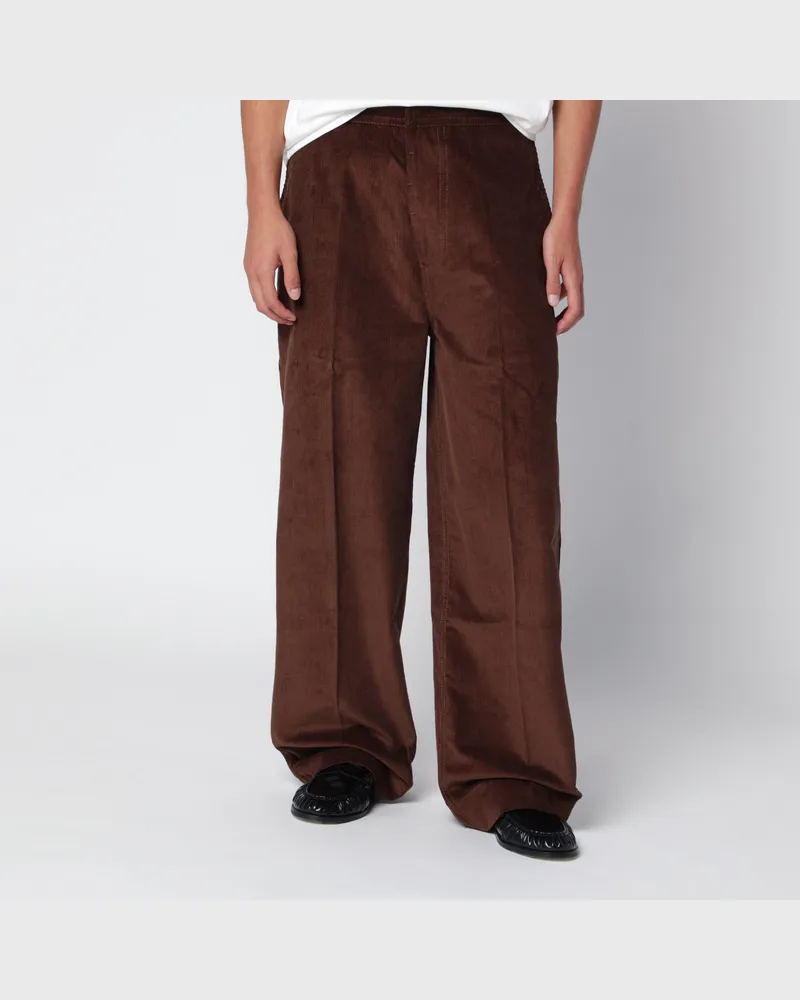 AMI Paris Schokoladenbraune Cordhosen Brown
