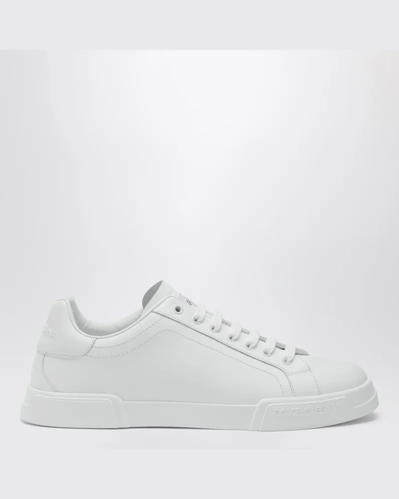 Dolce & Gabbana Weiße Portofino-Sneakers aus Leder White