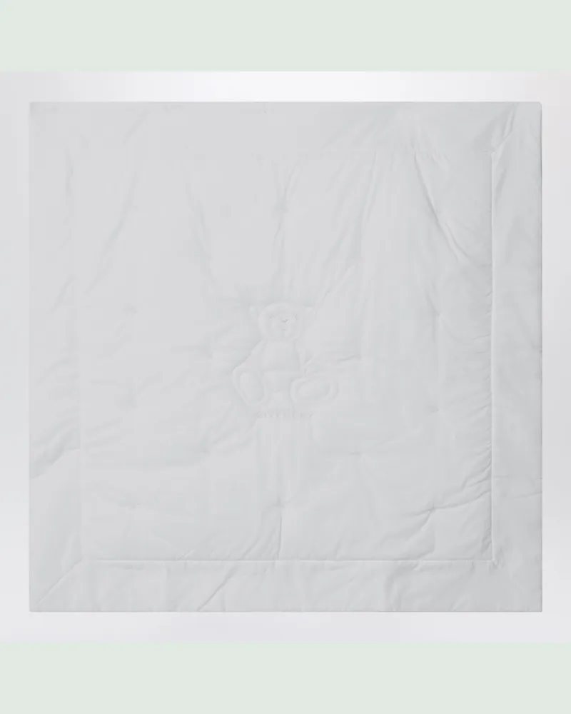 Givenchy Weiße Decke mit Teddybär-Stickerei White
