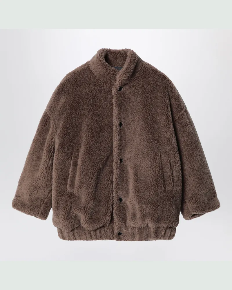 DOUUOD Braune Jacke in Teddy-Optik Brown