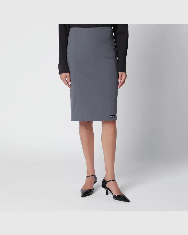 Miu Miu Bleistiftrock in Eisen aus Stretchpopeline Grey