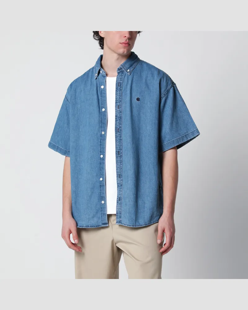 Carhartt WIP S/S Lucas Hemd aus Blue/Stone washed Denim Blue