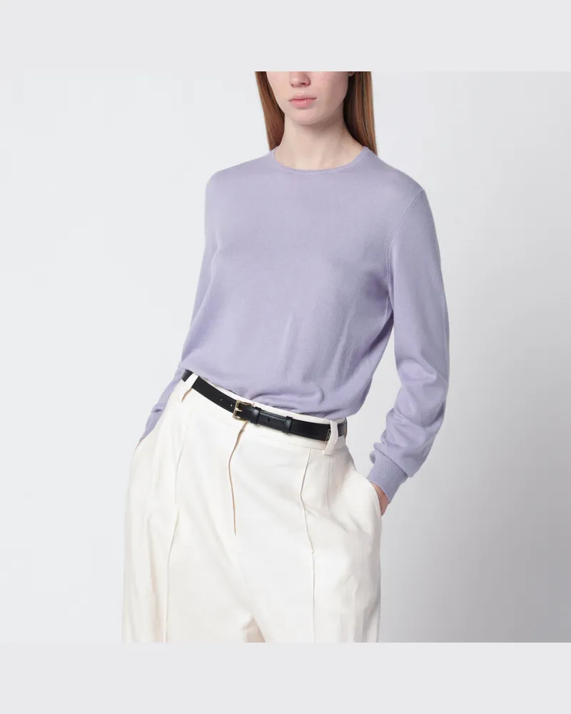 Loro Piana Sergio Kaschmirpullover mit Rundhalsausschnitt in Violett Purple