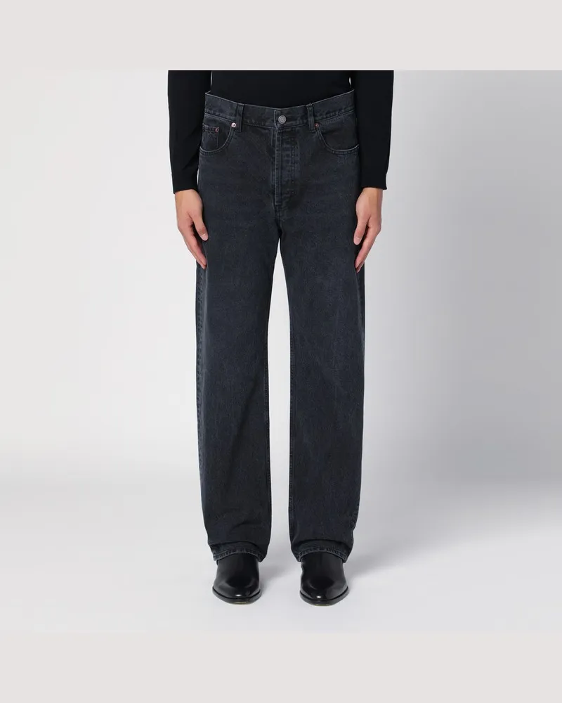 Saint Laurent Schwarze ausgewaschene Jeans aus Denim Schwarz