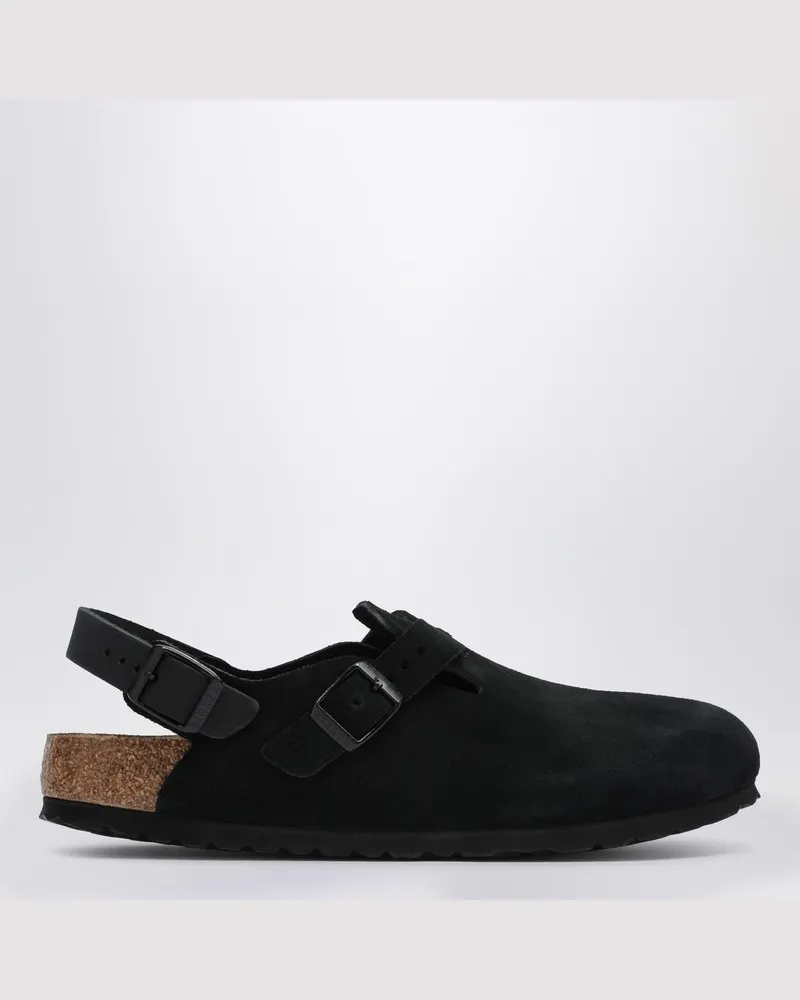 Birkenstock Schwarze Tokio-Ciabatta aus Wildleder Schwarz