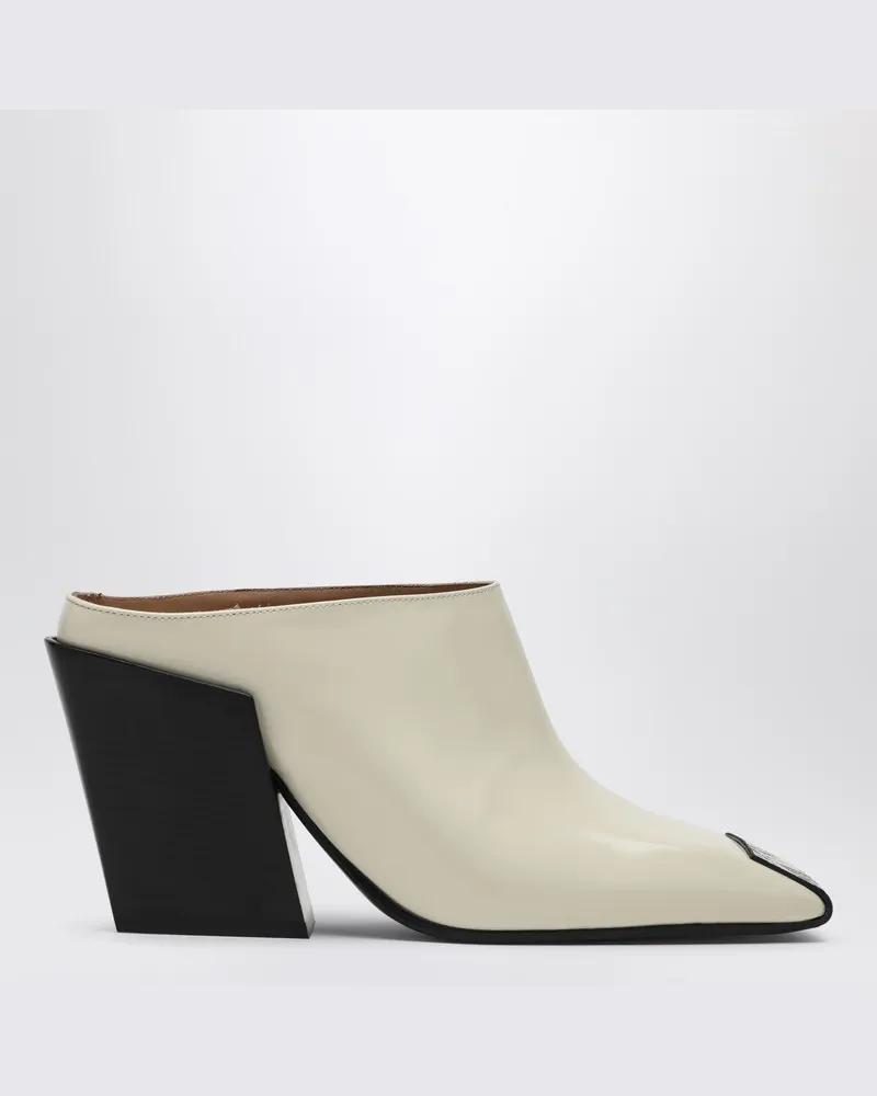 Bottega Veneta Mule Ventura mit Python-Effekt Leder Spitze Weiß