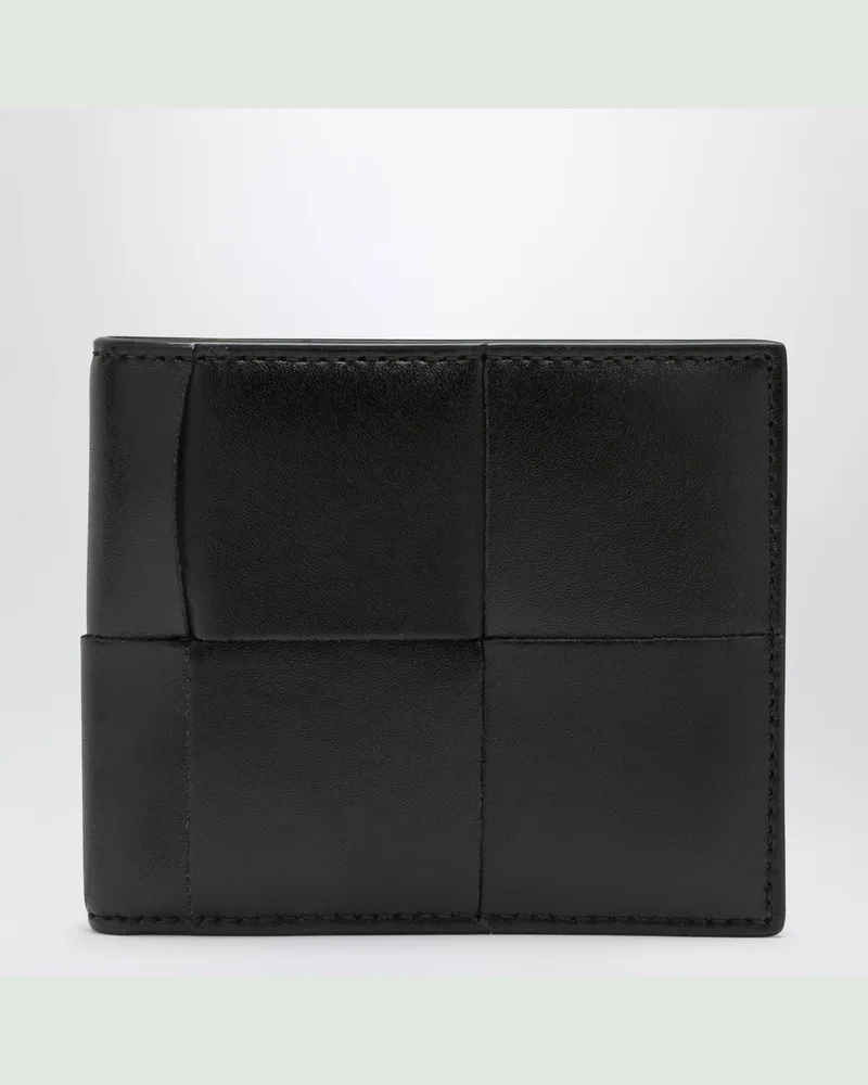 Bottega Veneta Schwarze Intreccio Bi-Fold-Geldbörse Black