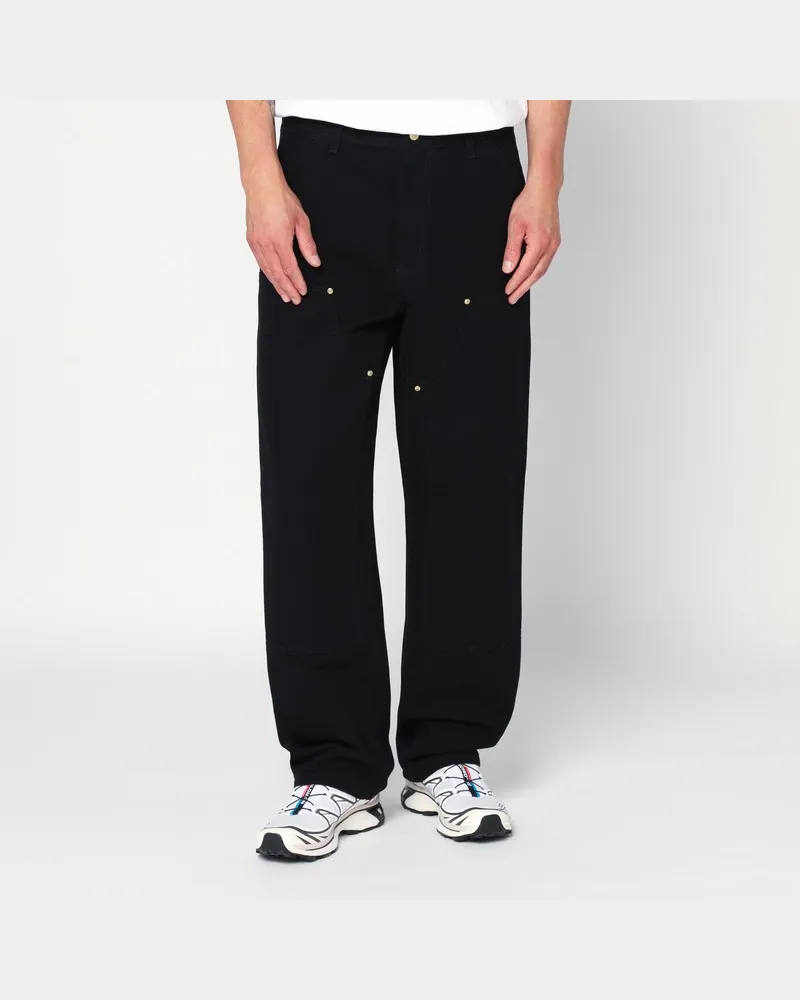 Carhartt WIP Double Knee Pant Black Rinsed Schwarz