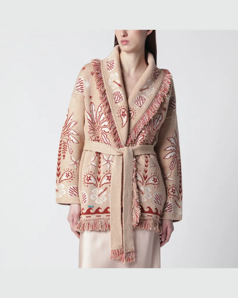 Alanui Echoes Of The Island Cardigan in Sandfarbe Beige
