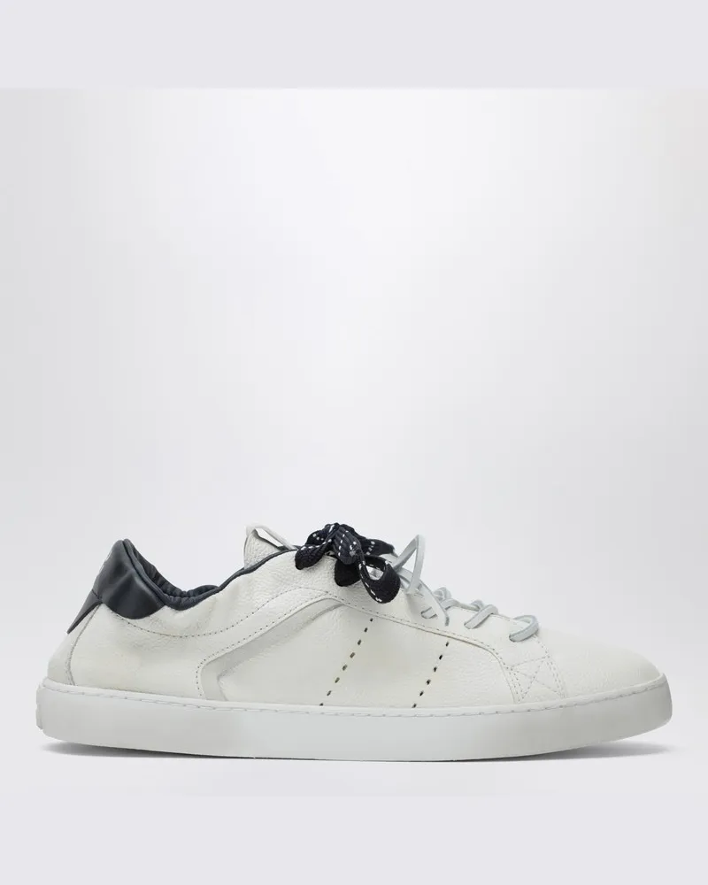 Miu Miu Weiß/Blaue Ledersneaker Weiß