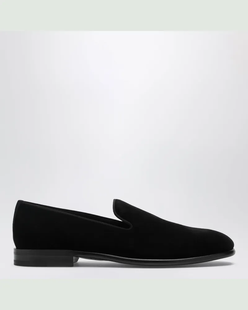 Dolce & Gabbana Samtloafer aus Ziegenleder in Schwarz Black