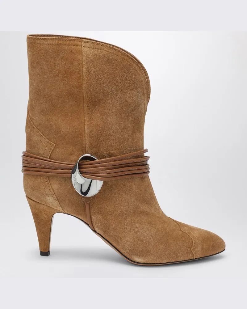 Isabel Marant Flacher cognacfarbener Stiefel aus Wildleder Braun