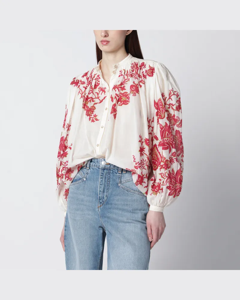 Etro Bluse aus Baumwollvoile mit floralem Print White