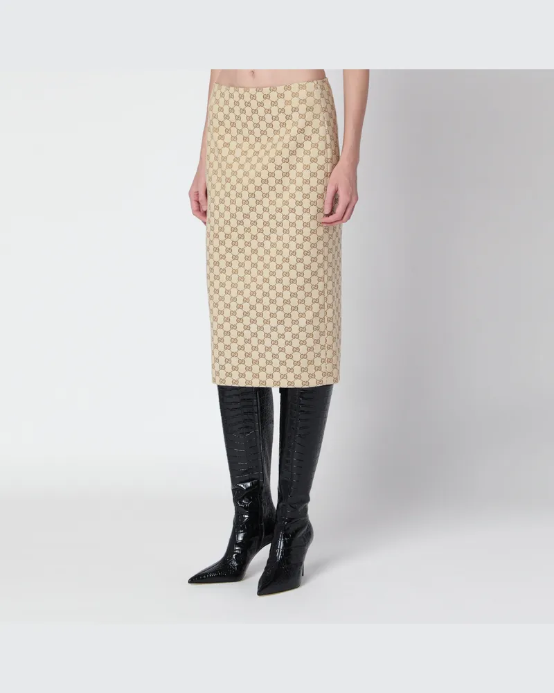 Gucci Midirock New Sand aus Baumwolle Beige