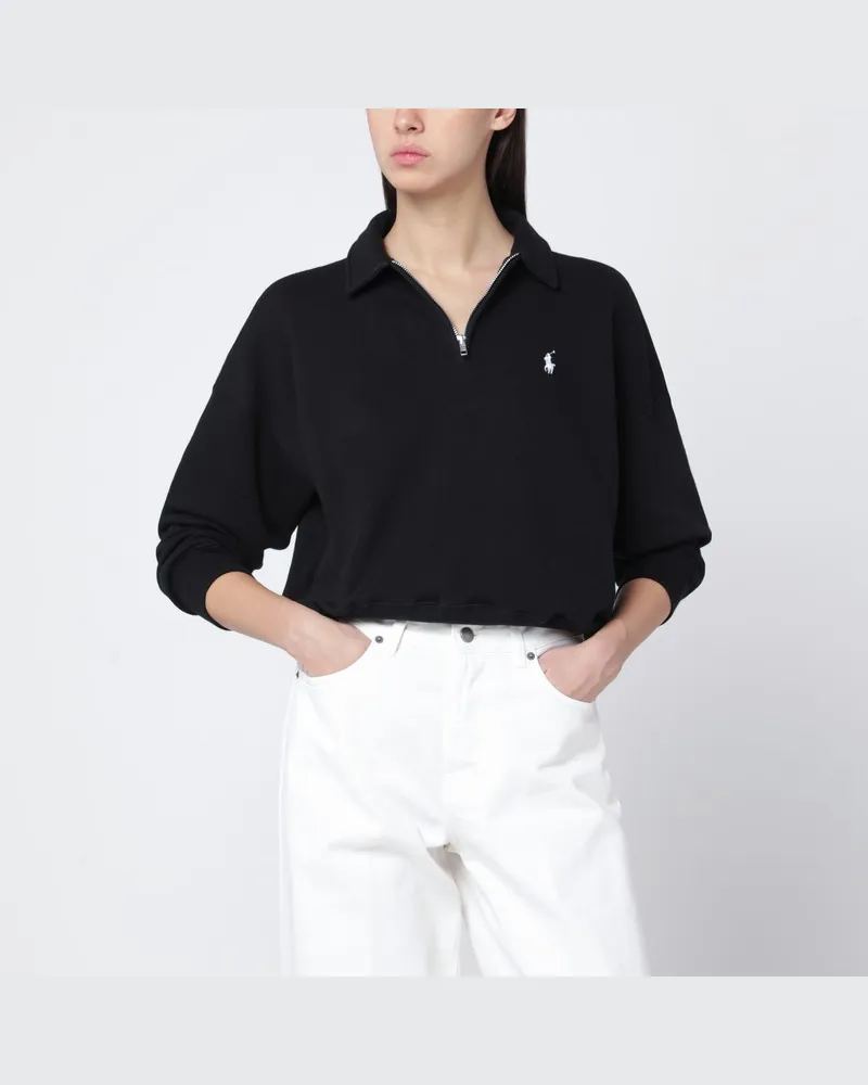 Ralph Lauren Schwarzes Sweatshirt mit Reißverschluss Schwarz