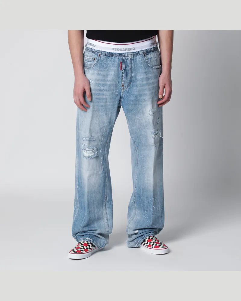 Dsquared2 Jogging-Jeans aus hellblauem Denim Blue