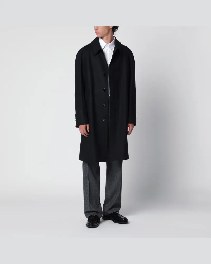 LARDINI Grauer einreihiger Mantel aus Wolle und Kaschmir Grey