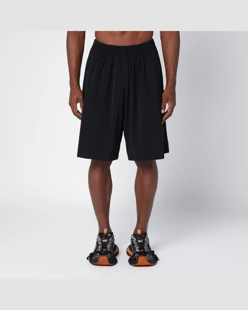 Balenciaga Schwarze Stretch-Shorts Activewear aus Nylon Schwarz